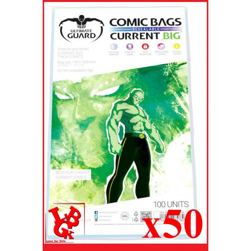 Protection Comics : Lot de 50 protections pour comics format CURRENT BIG Size REFERMABLES libigeek 4260250075784