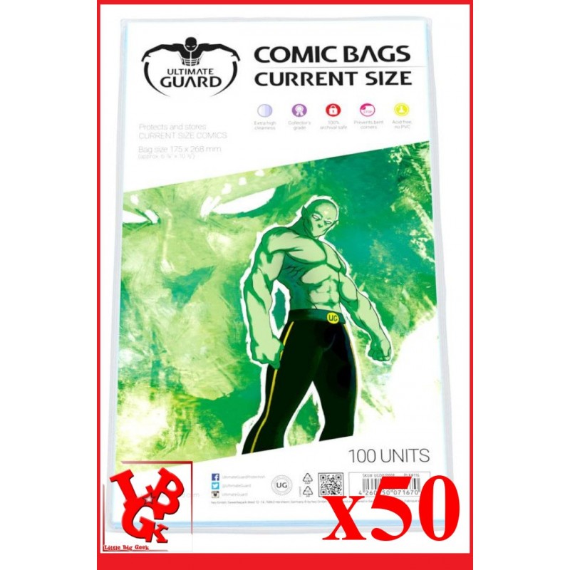 Protection Comics : Lot de 50 protections pour comics format CURRENT Size libigeek 4260250071670