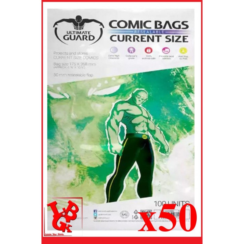Protection Comics : Lot de 50 protections pour comics format CURRENT Size REFERMABLES libigeek 4260250071601