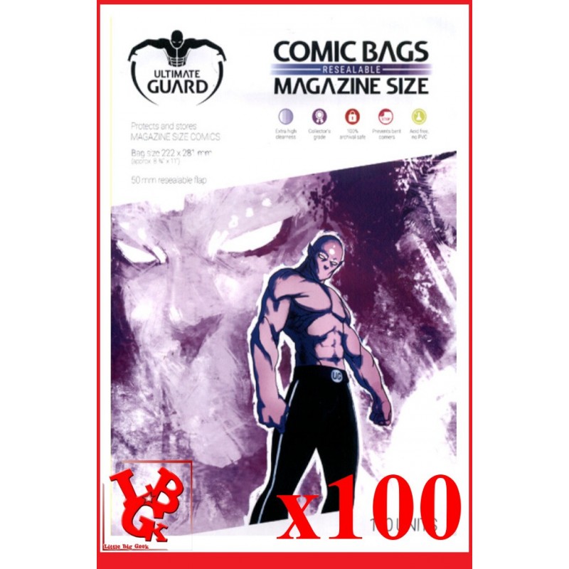 Protection Comics : Lot de 100 protections pour comics format MAGAZINE Size REFERMABLE libigeek 4260250072608