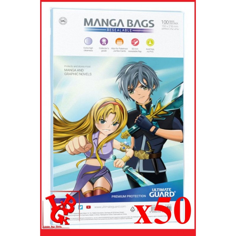 Protection Manga : Lot de 50 protections pour Manga Refermable libigeek 4260250072592