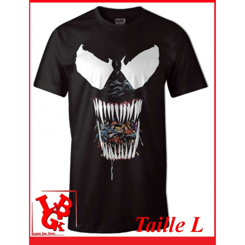 VENOM BLACK "L" - T-Shirt Marvel taille Large par Cotton Division Tshirt libigeek 3664794047626