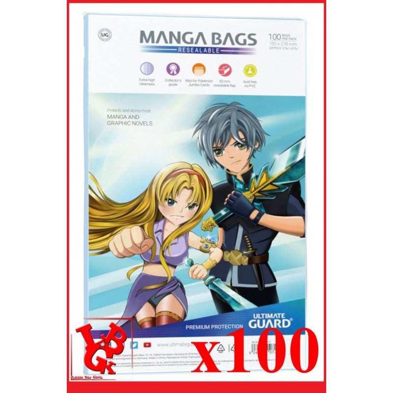 Protection Manga : Lot de 100 protections pour Manga Refermable libigeek 4260250072592