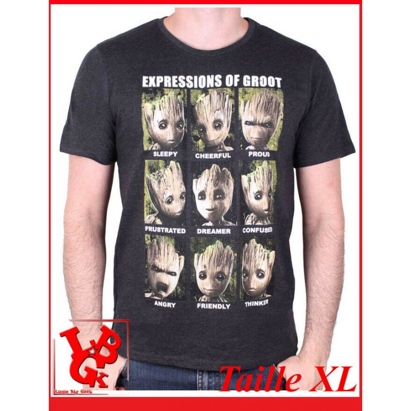 GROOT Expressions "XL" - T-Shirt Marvel taille X-Large par Cotton Division Tshirt libigeek 3664794041433