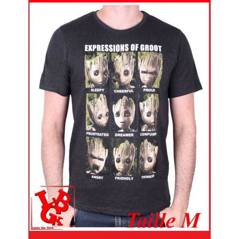 GROOT Expressions "M" - T-Shirt Marvel taille Medium par Cotton Division Tshirt libigeek 3664794041419