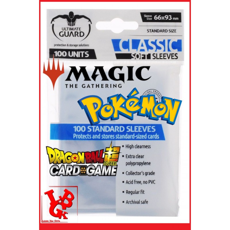 Pochettes Protection Cartes : Lot de 100 format Standard (Pokemon